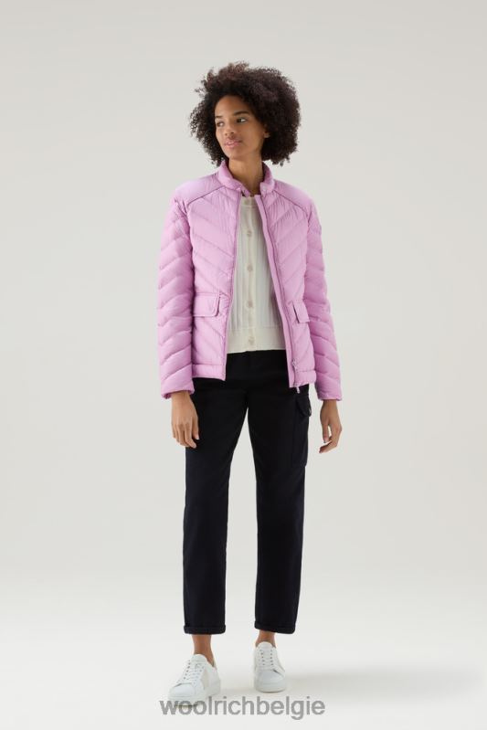 gewatteerd kort jack met chevron-quilt Woolrich vrouwen 8TTN063 rokerige roos kleding
