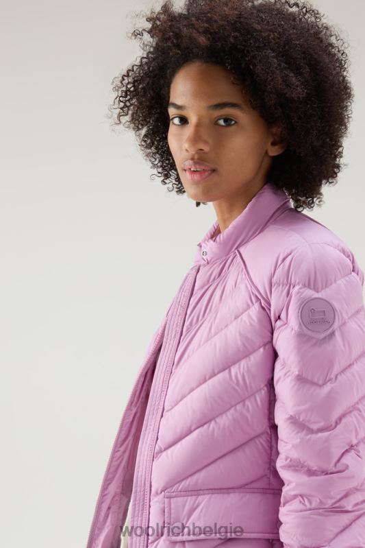 gewatteerd kort jack met chevron-quilt Woolrich vrouwen 8TTN063 rokerige roos kleding