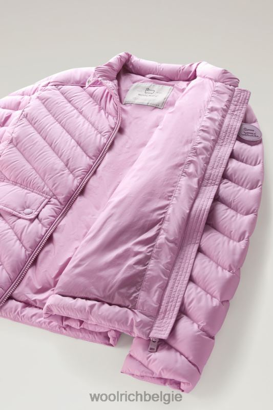gewatteerd kort jack met chevron-quilt Woolrich vrouwen 8TTN063 rokerige roos kleding