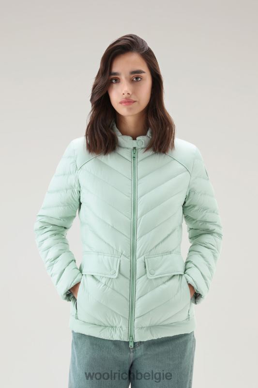 gewatteerd kort jack met chevron-quilt Woolrich vrouwen 8TTN070 haven groen kleding