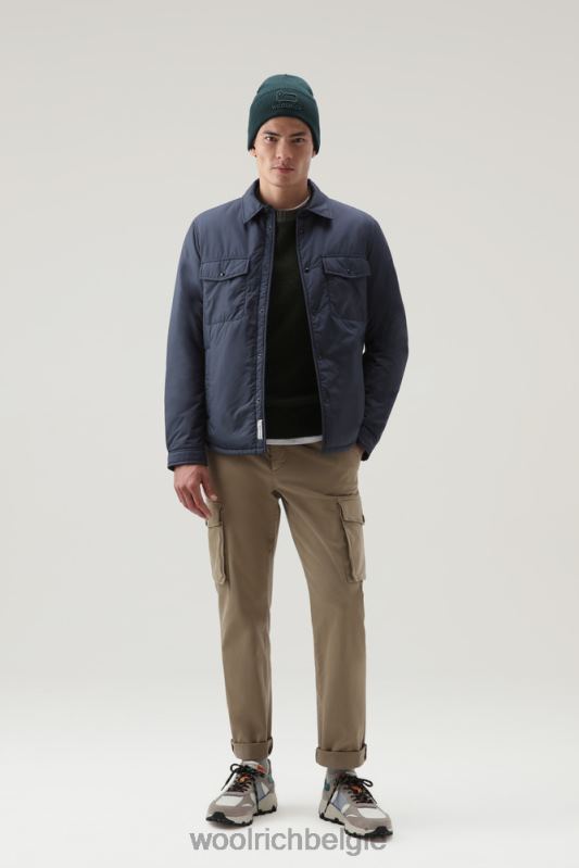 gewatteerd overshirt van microvezel uit Alaska Woolrich Heren 8TTN0697 Melton blauw kleding