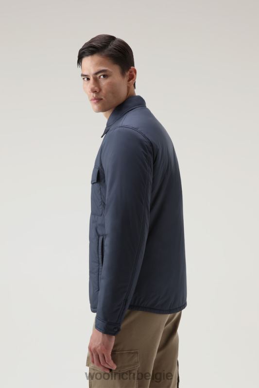gewatteerd overshirt van microvezel uit Alaska Woolrich Heren 8TTN0697 Melton blauw kleding