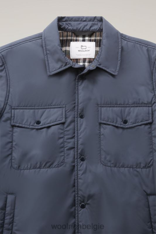 gewatteerd overshirt van microvezel uit Alaska Woolrich Heren 8TTN0697 Melton blauw kleding