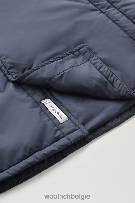 gewatteerd overshirt van microvezel uit Alaska Woolrich Heren 8TTN0697 Melton blauw kleding