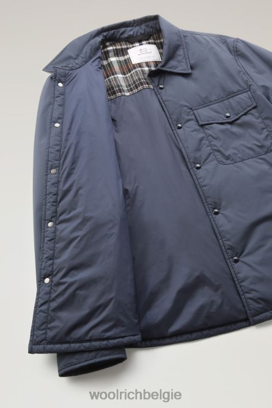 gewatteerd overshirt van microvezel uit Alaska Woolrich Heren 8TTN0697 Melton blauw kleding