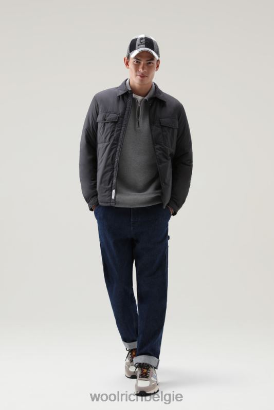 gewatteerd overshirt van microvezel uit Alaska Woolrich Heren 8TTN0726 zwart kleding