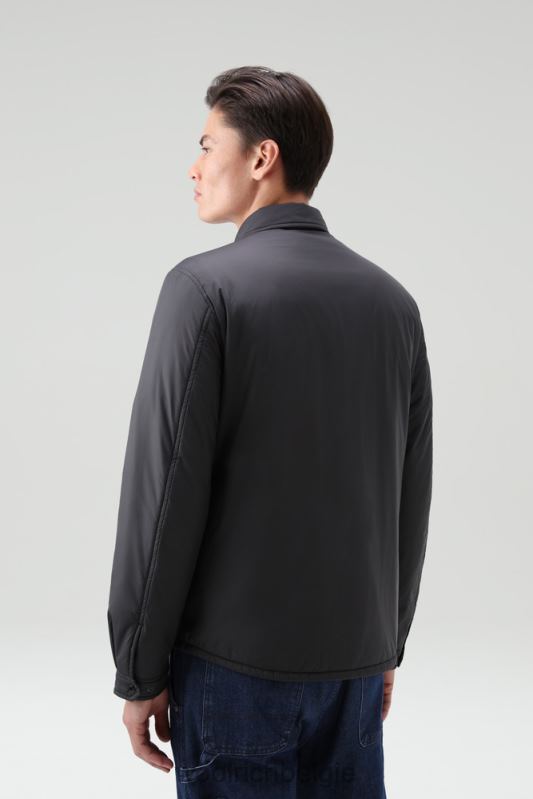 gewatteerd overshirt van microvezel uit Alaska Woolrich Heren 8TTN0726 zwart kleding