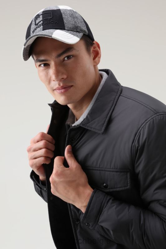 gewatteerd overshirt van microvezel uit Alaska Woolrich Heren 8TTN0726 zwart kleding