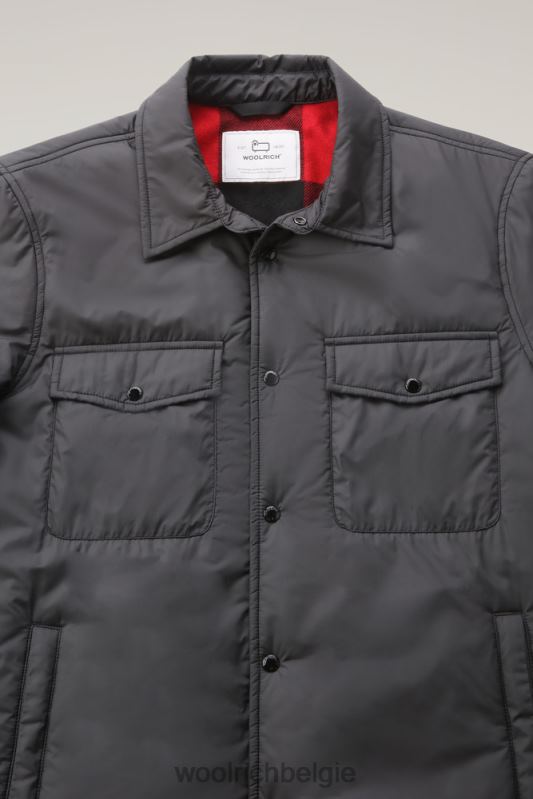 gewatteerd overshirt van microvezel uit Alaska Woolrich Heren 8TTN0726 zwart kleding
