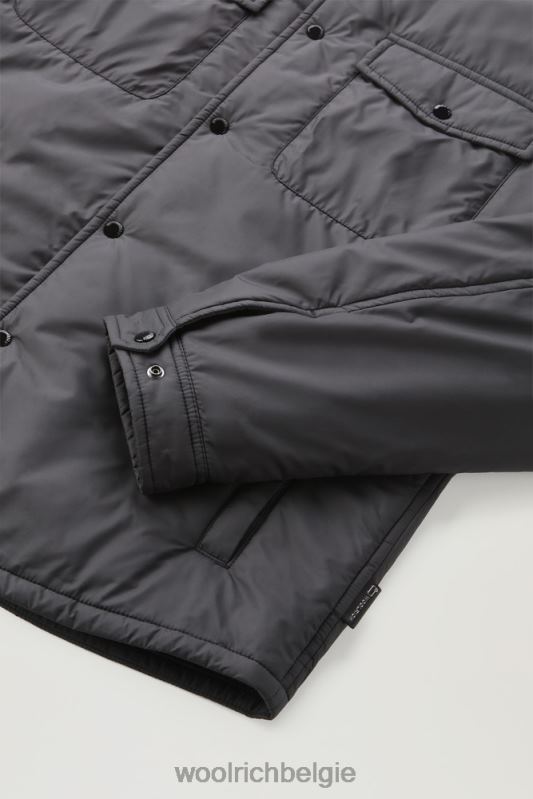 gewatteerd overshirt van microvezel uit Alaska Woolrich Heren 8TTN0726 zwart kleding