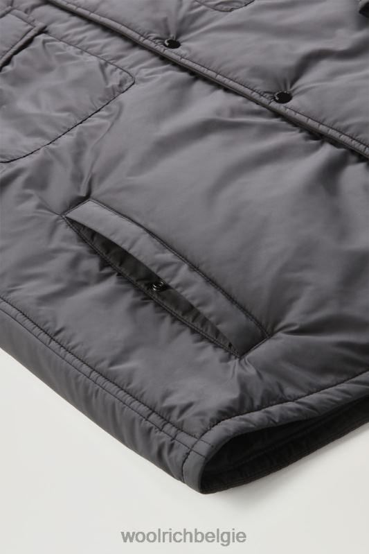 gewatteerd overshirt van microvezel uit Alaska Woolrich Heren 8TTN0726 zwart kleding