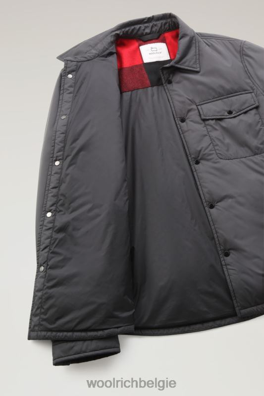 gewatteerd overshirt van microvezel uit Alaska Woolrich Heren 8TTN0726 zwart kleding