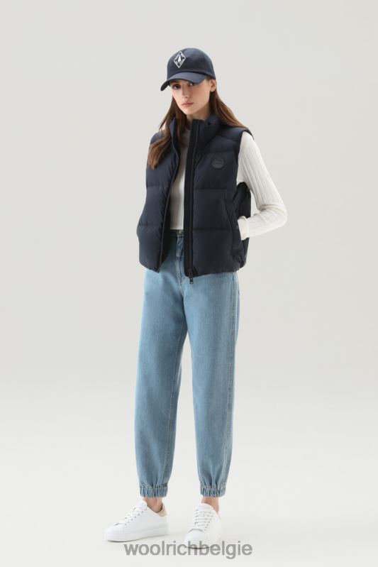 gewatteerd vest van eco taslan nylon Woolrich vrouwen 8TTN0175 Melton blauw kleding