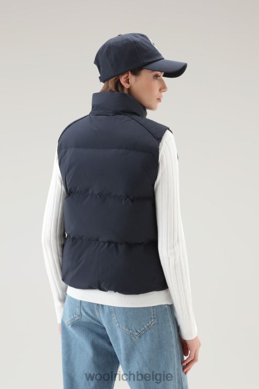gewatteerd vest van eco taslan nylon Woolrich vrouwen 8TTN0175 Melton blauw kleding