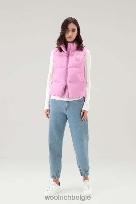 gewatteerd vest van eco taslan nylon Woolrich vrouwen 8TTN0180 rokerige roos kleding