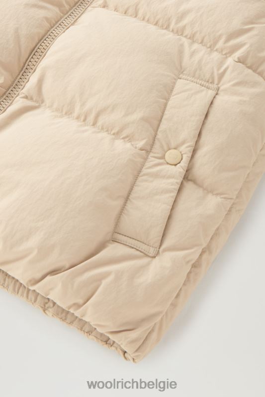 gewatteerd vest van eco taslan nylon Woolrich vrouwen 8TTN0194 strandzand kleding