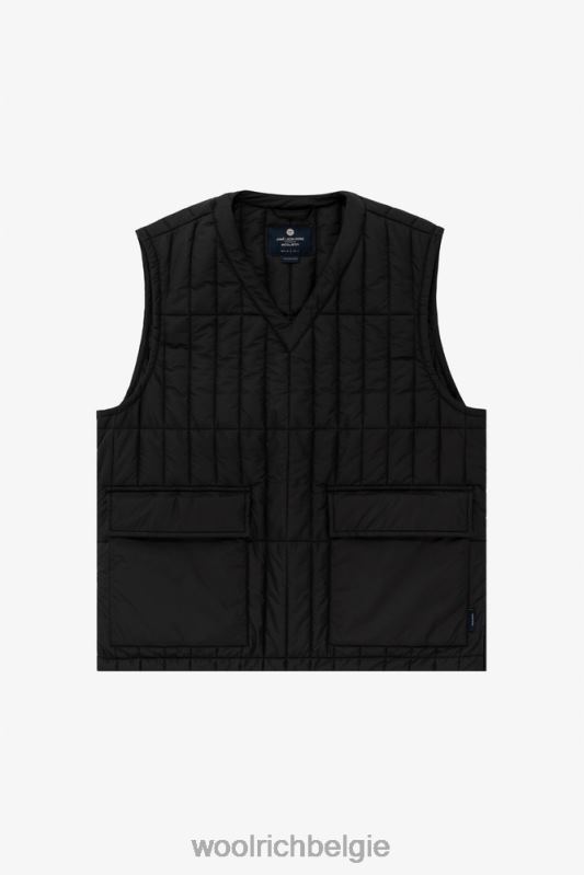 gewatteerd vest van microvezel met zakken-aime leon dore Woolrich Heren 8TTN0770 zwart kleding