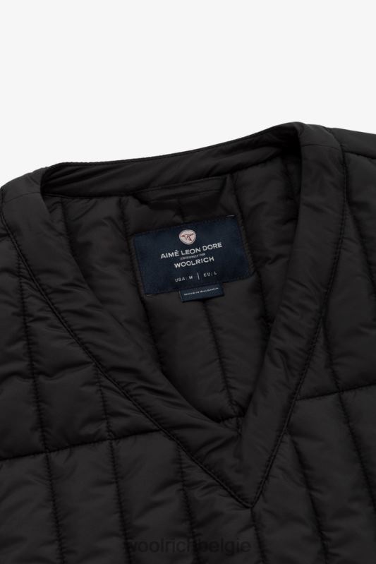 gewatteerd vest van microvezel met zakken-aime leon dore Woolrich Heren 8TTN0770 zwart kleding