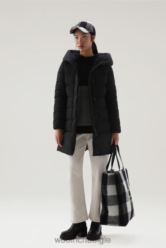 gezwollen prescott parka met urban touch Woolrich vrouwen 8TTN0207 zwart kleding