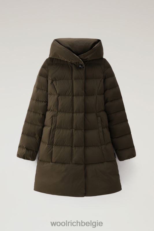 gezwollen prescott parka met urban touch Woolrich vrouwen 8TTN0216 donkergroen kleding