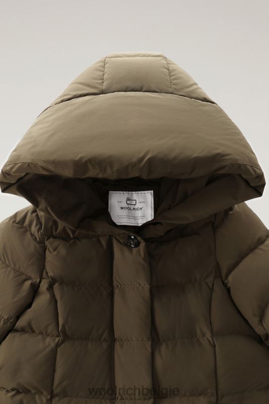 gezwollen prescott parka met urban touch Woolrich vrouwen 8TTN0216 donkergroen kleding