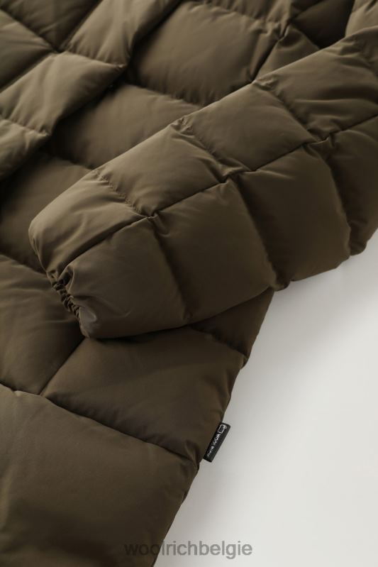 gezwollen prescott parka met urban touch Woolrich vrouwen 8TTN0216 donkergroen kleding