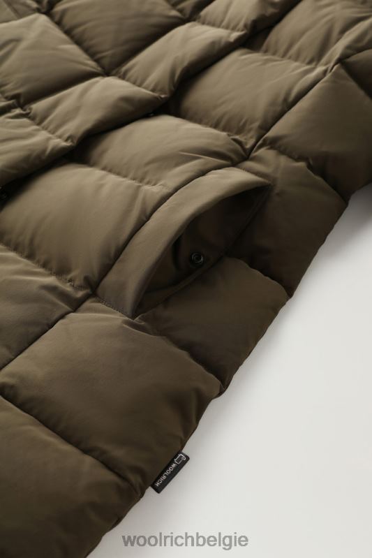 gezwollen prescott parka met urban touch Woolrich vrouwen 8TTN0216 donkergroen kleding