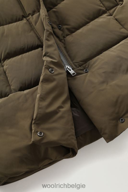 gezwollen prescott parka met urban touch Woolrich vrouwen 8TTN0216 donkergroen kleding
