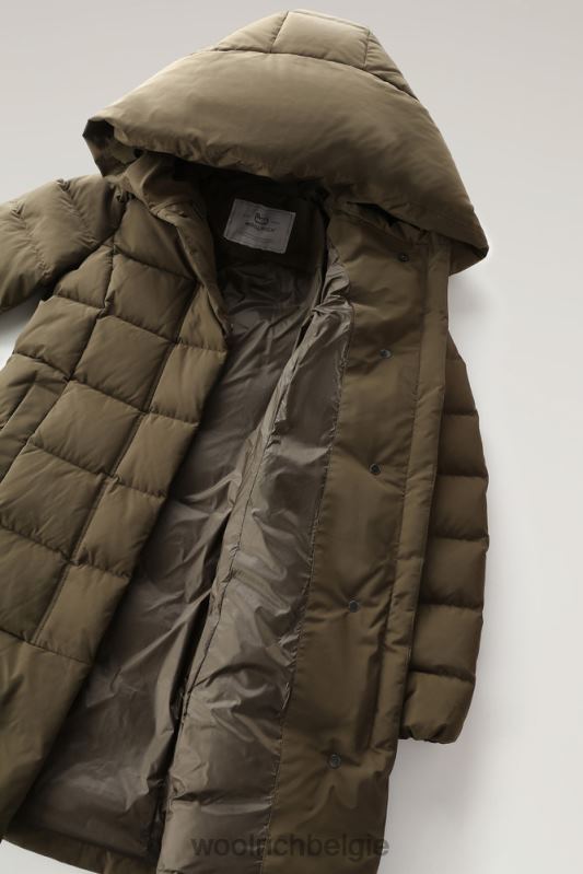 gezwollen prescott parka met urban touch Woolrich vrouwen 8TTN0216 donkergroen kleding