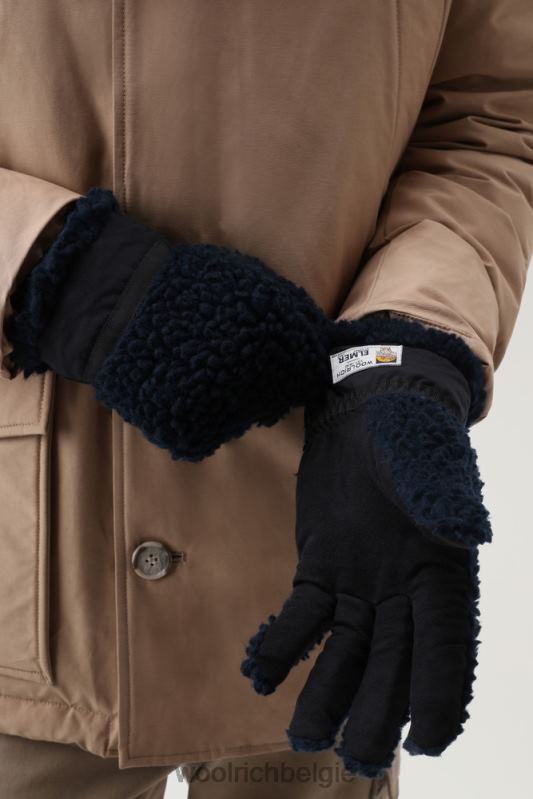 handschoenen van sherpa-elmer 1 Woolrich Heren 8TTN0722 Melton blauw accessoires
