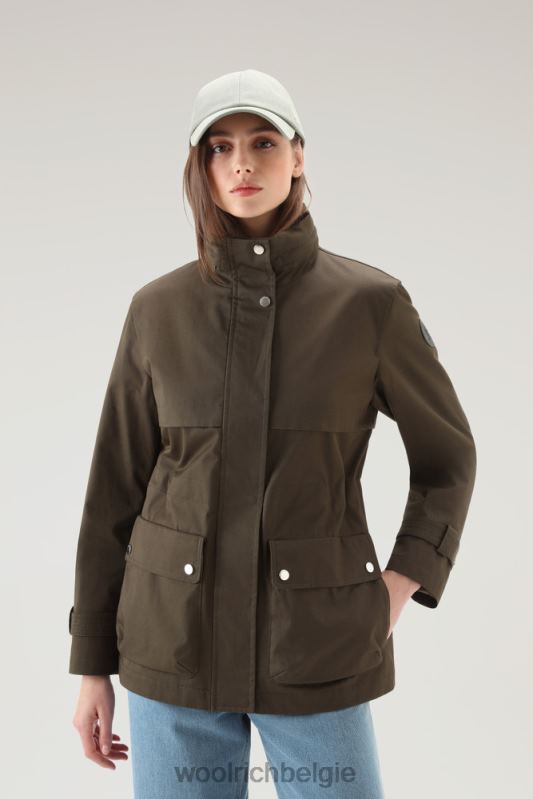 havice veldjas met opvouwbare capuchon Woolrich vrouwen 8TTN052 donkergroen kleding