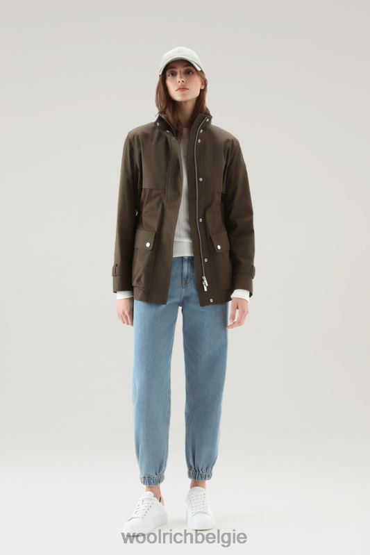 havice veldjas met opvouwbare capuchon Woolrich vrouwen 8TTN052 donkergroen kleding