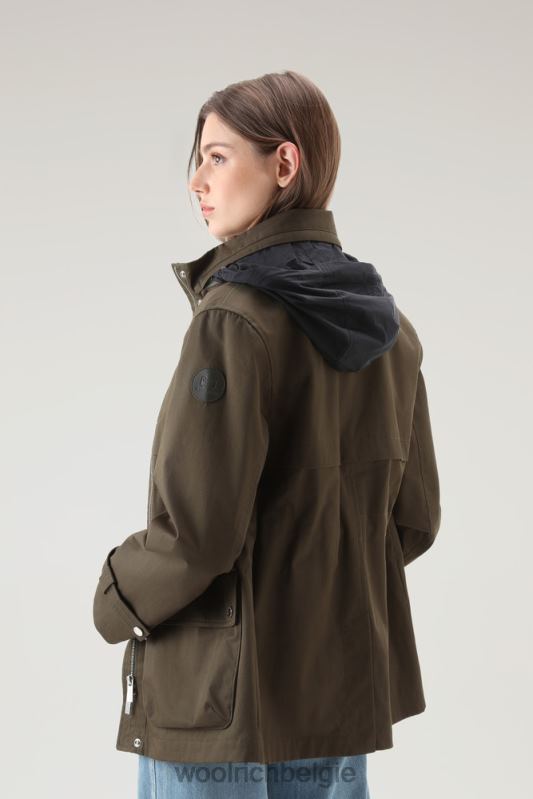 havice veldjas met opvouwbare capuchon Woolrich vrouwen 8TTN052 donkergroen kleding