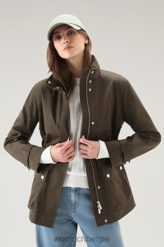 havice veldjas met opvouwbare capuchon Woolrich vrouwen 8TTN052 donkergroen kleding