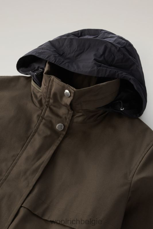 havice veldjas met opvouwbare capuchon Woolrich vrouwen 8TTN052 donkergroen kleding