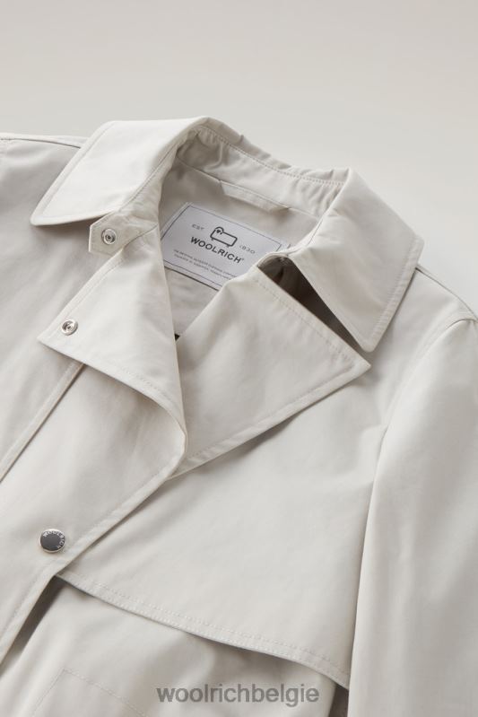 heb een trenchcoat van puur katoen Woolrich vrouwen 8TTN060 maansteen kleding