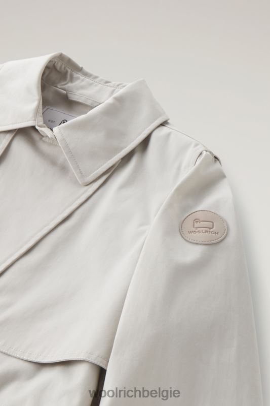 heb een trenchcoat van puur katoen Woolrich vrouwen 8TTN060 maansteen kleding