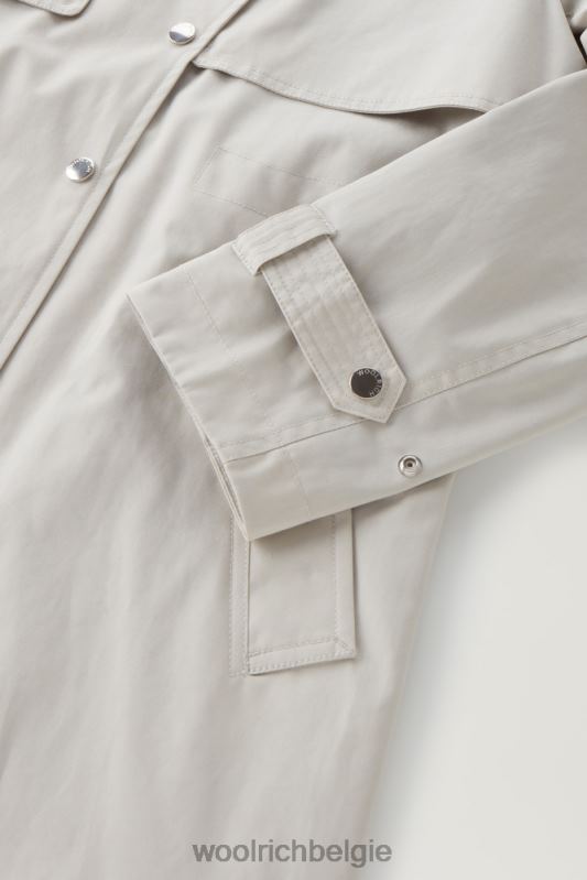 heb een trenchcoat van puur katoen Woolrich vrouwen 8TTN060 maansteen kleding