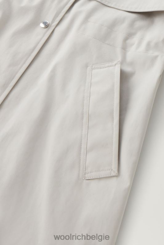heb een trenchcoat van puur katoen Woolrich vrouwen 8TTN060 maansteen kleding