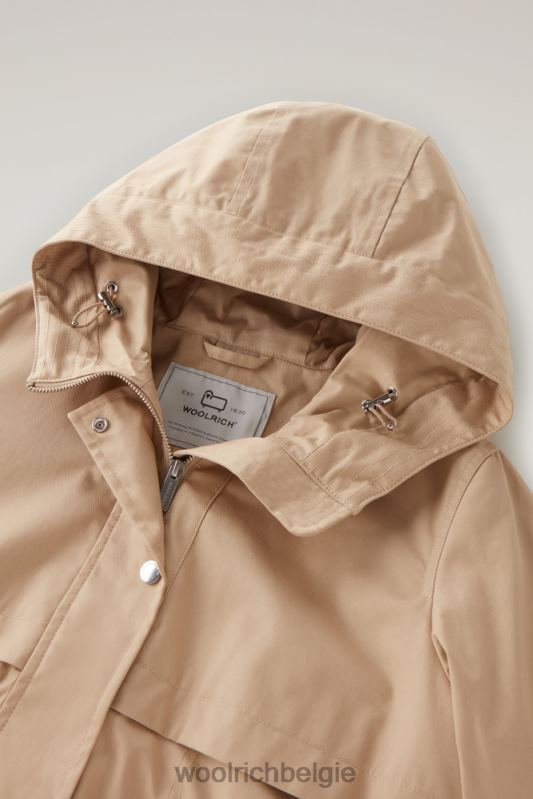 heb een zomerparka van puur katoen Woolrich vrouwen 8TTN036 veer beige kleding