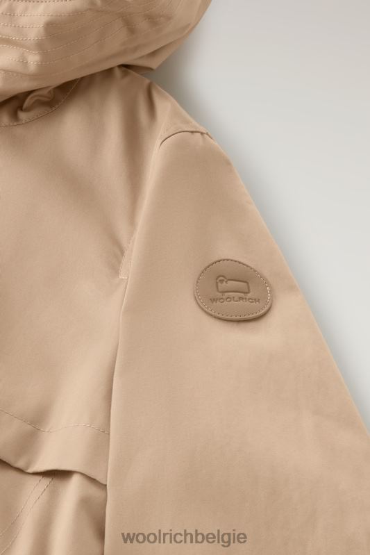 heb een zomerparka van puur katoen Woolrich vrouwen 8TTN036 veer beige kleding