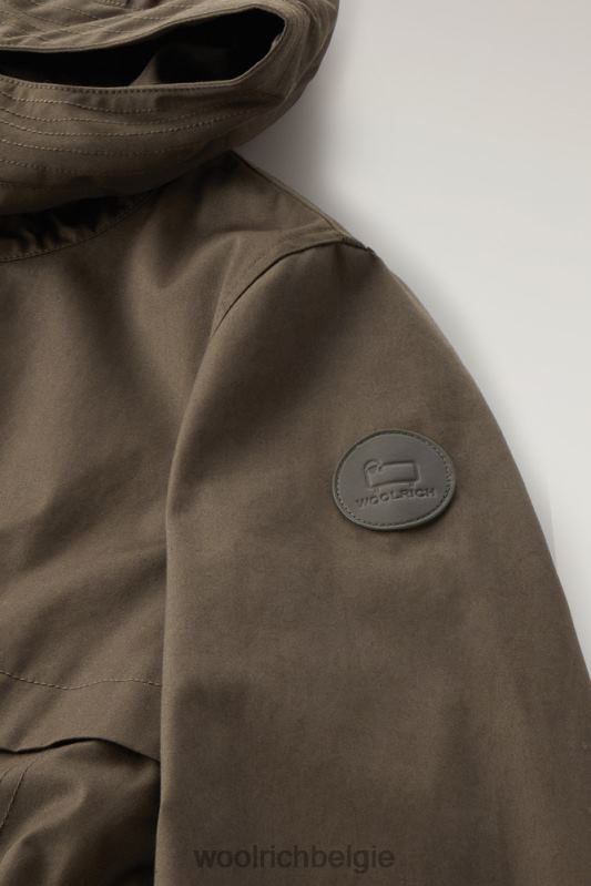 heb een zomerparka van puur katoen Woolrich vrouwen 8TTN058 donkergroen kleding