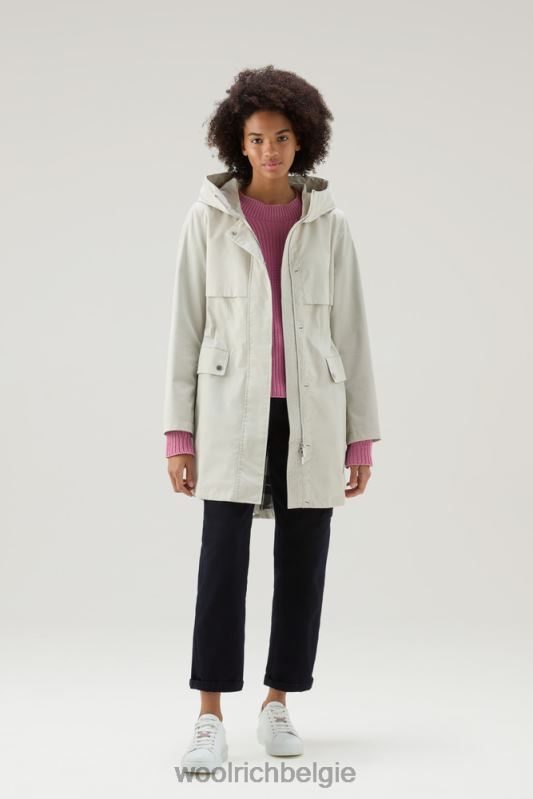 heb een zomerparka van puur katoen Woolrich vrouwen 8TTN068 maansteen kleding