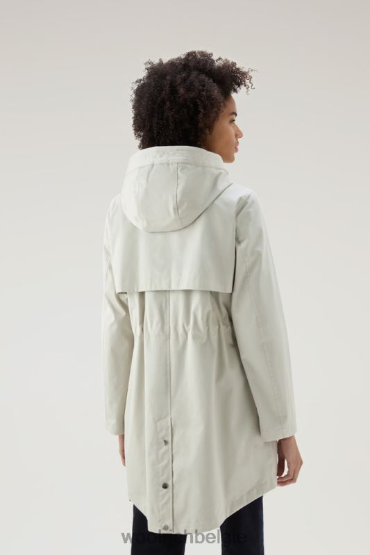 heb een zomerparka van puur katoen Woolrich vrouwen 8TTN068 maansteen kleding
