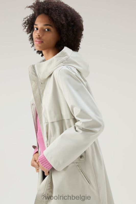 heb een zomerparka van puur katoen Woolrich vrouwen 8TTN068 maansteen kleding