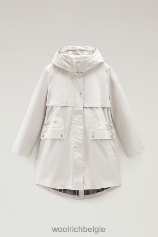 heb een zomerparka van puur katoen Woolrich vrouwen 8TTN068 maansteen kleding