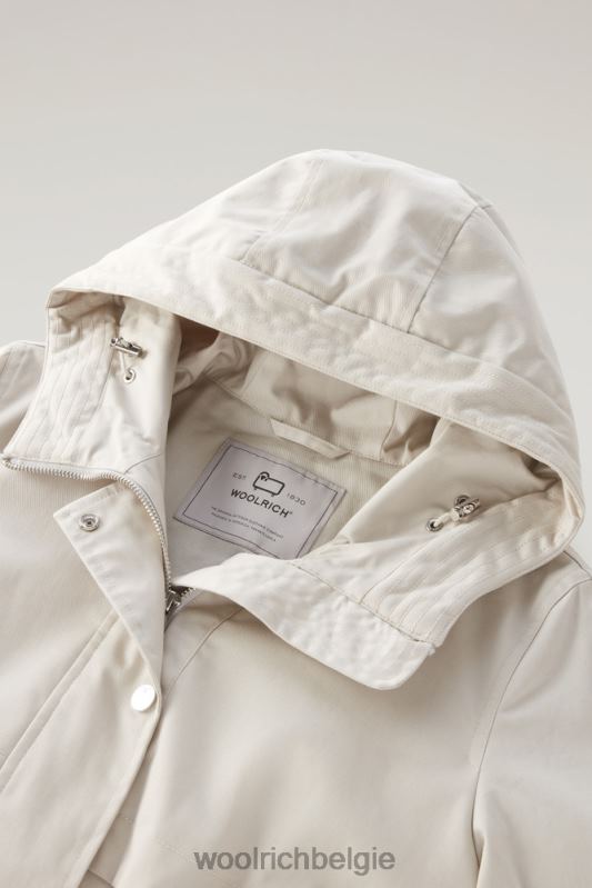 heb een zomerparka van puur katoen Woolrich vrouwen 8TTN068 maansteen kleding