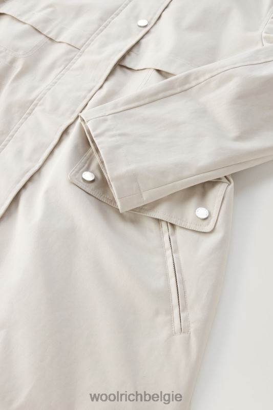 heb een zomerparka van puur katoen Woolrich vrouwen 8TTN068 maansteen kleding