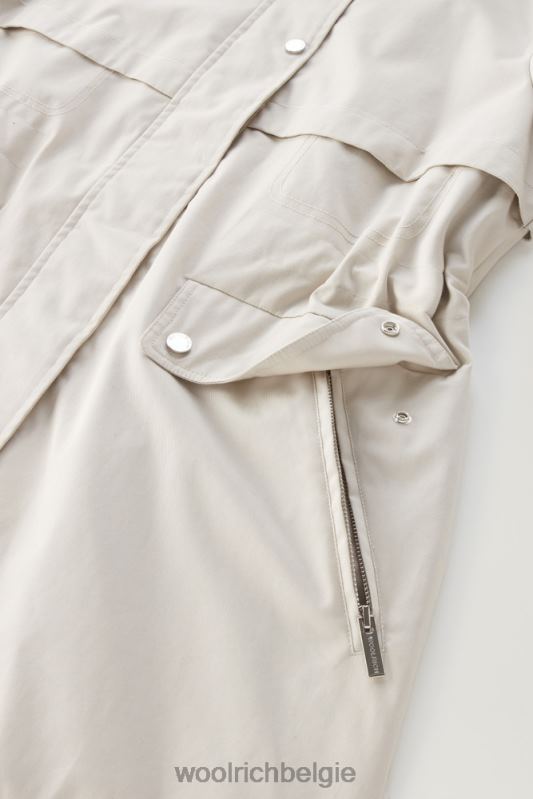 heb een zomerparka van puur katoen Woolrich vrouwen 8TTN068 maansteen kleding