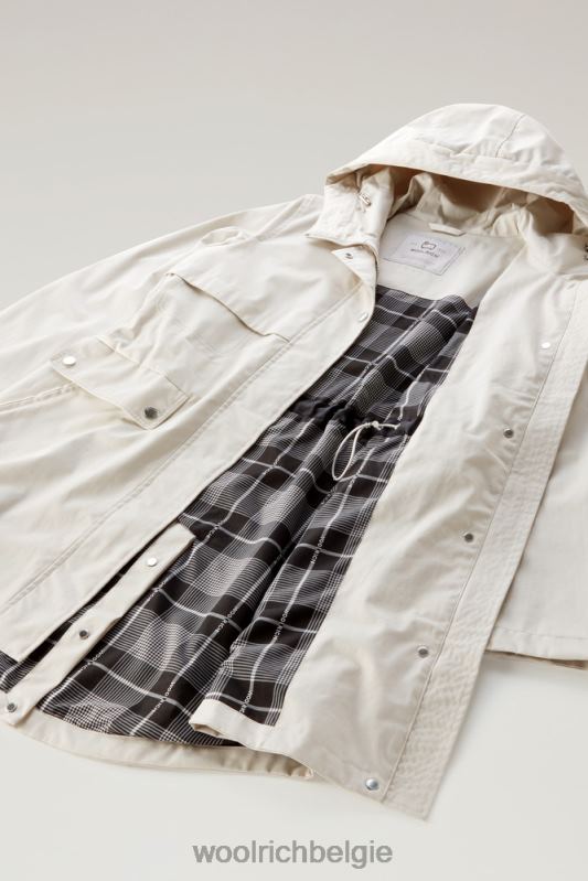 heb een zomerparka van puur katoen Woolrich vrouwen 8TTN068 maansteen kleding